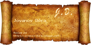 Jovanov Dóra névjegykártya